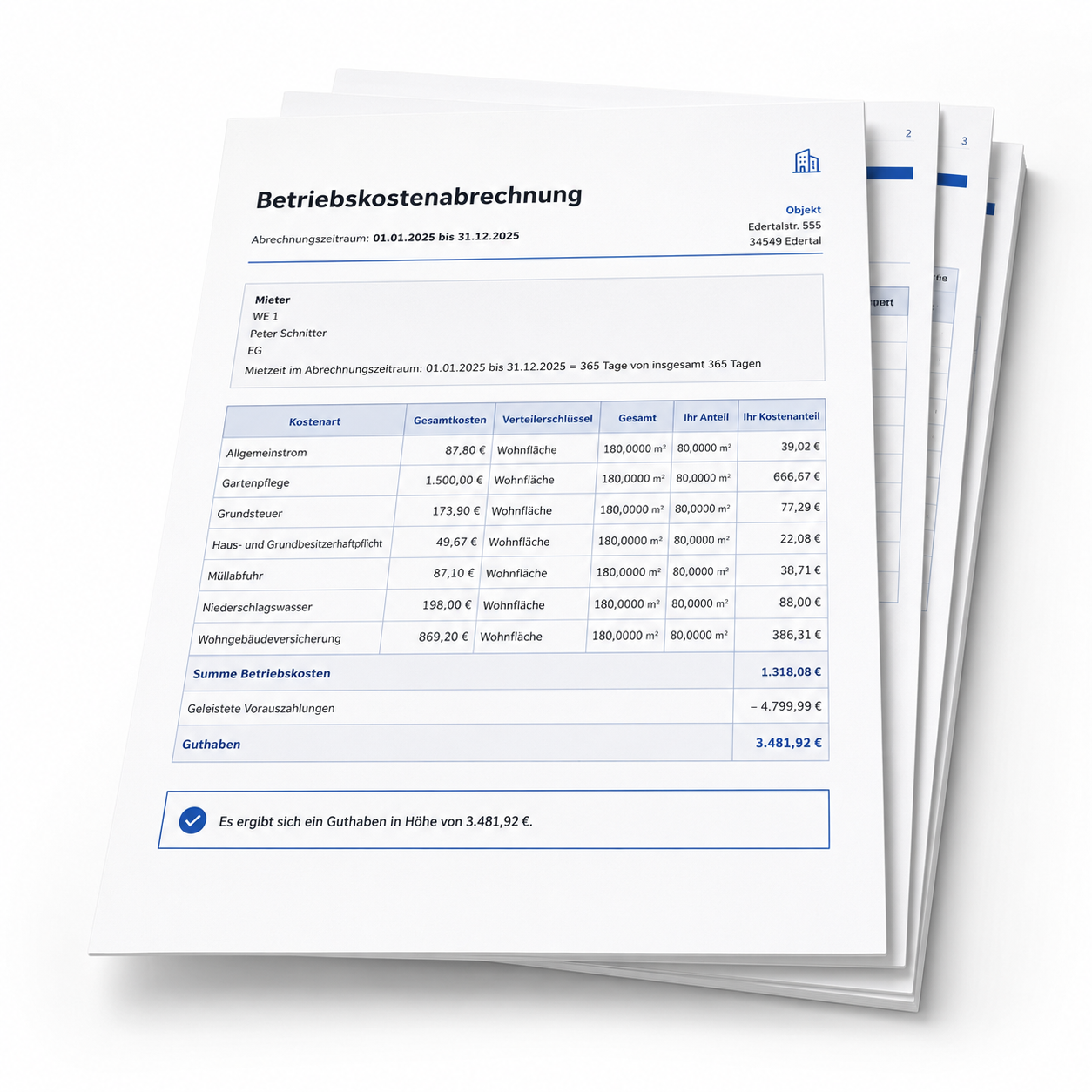 Nebenkostenabrechnung