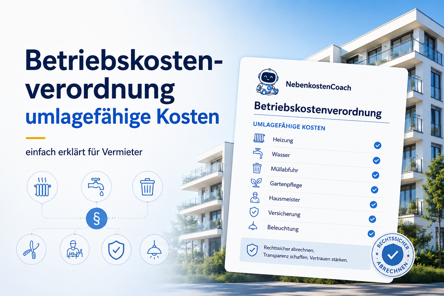 Betriebskostenverordnung - umlagefähige Kosten
